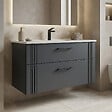 HABITAT ET JARDIN - Meuble Vasque "Bari 100 v2" - 100 x 45 x 55 cm - Matte Anthracite - vignette