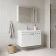 HABITAT ET JARDIN - Ensemble Meuble Vasque avec Miroir (2 Pièces) "Desna 80" - 80 x 45 x 58 cm - Matte White - vignette