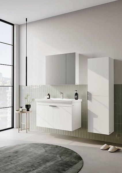 HABITAT ET JARDIN - Ensemble Meuble Vasque avec Miroir (2 Pièces) "Desna 80" - 80 x 45 x 58 cm - Matte White - large