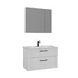 HABITAT ET JARDIN - Ensemble Meuble Vasque avec Miroir (2 Pièces) "Bari 85 v2" - 85 x 45 x 55 cm - Matte White - vignette