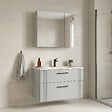 HABITAT ET JARDIN - Ensemble Meuble Vasque avec Miroir (2 Pièces) "Bari 85 v2" - 85 x 45 x 55 cm - Matte White - vignette