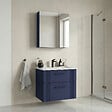 HABITAT ET JARDIN - Ensemble Meuble Vasque avec Miroir (2 Pièces) "Bari 65 v2" - 65 x 45 x 55 cm - Matte Navy Blue - vignette