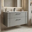 HABITAT ET JARDIN - Meuble Vasque "Bari 100 v2" - 100 x 45 x 55 cm - Matte Cashmere - vignette