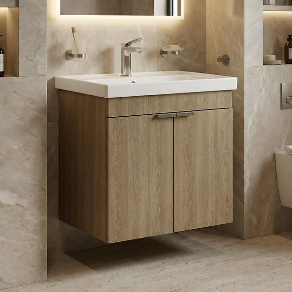 HABITAT ET JARDIN - Meuble Vasque "Desna 60" - 60 x 45 x 58 cm - Sonomo Oak - large