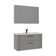HABITAT ET JARDIN - Ensemble Meuble Vasque avec Miroir (2 Pièces) "Bari 100 v2" - 100 x 45 x 55 cm - Matte Cashmere - vignette