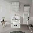 HABITAT ET JARDIN - Ensemble Meuble Vasque avec Miroir (2 Pièces) "Bari 65 v2" - 65 x 45 x 55 cm - Matte White - vignette
