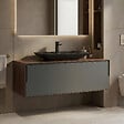 HABITAT ET JARDIN - Meuble Vasque "Craft 120" - 120 x 50 x 40 cm - Walnut / Anthracite - vignette