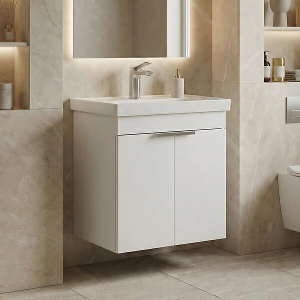 HABITAT ET JARDIN - Meuble Vasque "Desna 50" - 50 x 38 x 58 cm - Matte White - large