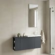 HABITAT ET JARDIN - Ensemble Meuble Vasque avec Miroir (2 Pièces) "Ferla 110" - 110 x 22 x 45 cm - Matte Anthracite - vignette