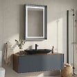 HABITAT ET JARDIN - Ensemble Meuble Vasque avec Miroir (2 Pièces) "Craft 120" - 120 x 50 x 40 cm - Walnut / Anthracite - vignette