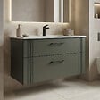 HABITAT ET JARDIN - Meuble Vasque "Bari 100 v2" - 100 x 45 x 55 cm - Matte Green - vignette