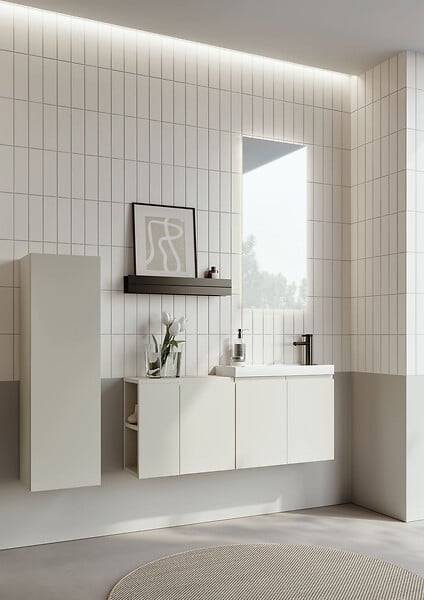 HABITAT ET JARDIN - Armoire de Salle de Bain "Ferla 30" - 30 x 25 x 100 cm - Matte Cashmere - large