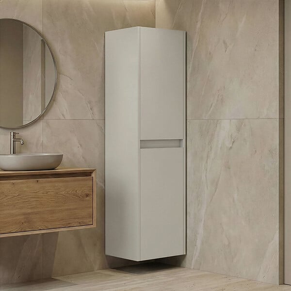 HABITAT ET JARDIN - Armoire de Salle de Bain "Arno 40" - 40 x 27 x 138 cm - Cashmere - large