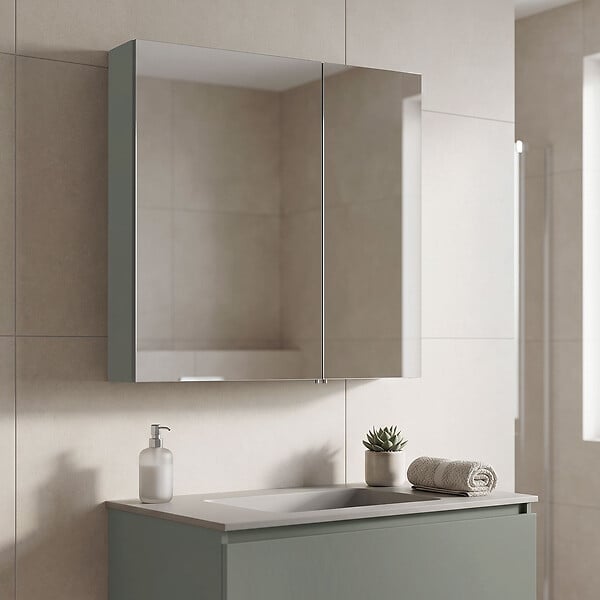 HABITAT ET JARDIN - Armoire de Salle de Bain "Bari 60" - 60 x 16 x 66 cm - Matte Green - large