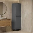 HABITAT ET JARDIN - Armoire de Salle de Bain "Arno 40" - 40 x 27 x 138 cm - Anthracite - vignette