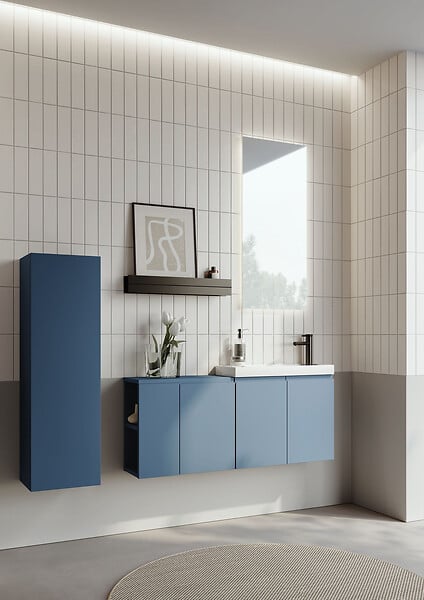 HABITAT ET JARDIN - Armoire de Salle de Bain "Ferla 30" - 30 x 25 x 100 cm - Petrol Blue - large