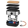 SAHARA - Barbecue à Gaz Portable Compact 2,7kW Grille Fonte Mini Barbecue de Table Inox Kit Planche à Découper Bois 2/4 Personnes Sahara - vignette