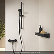 GROHE - Mitigeur douche mécanique start Black + Ensemble de douche 2 jets avec barre Noir + Panier douche - vignette