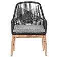 BELIANI - Lot de 2 chaises de jardin avec coussins OLBIA Matière synthétique Noir - vignette