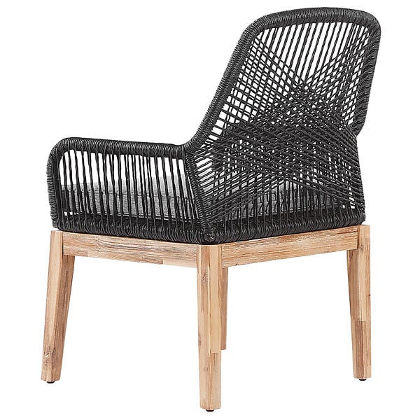 BELIANI - Lot de 2 chaises de jardin avec coussins OLBIA Matière synthétique Noir - large