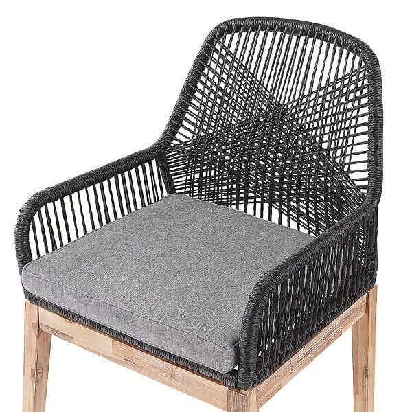 BELIANI - Lot de 2 chaises de jardin avec coussins OLBIA Matière synthétique Noir - large