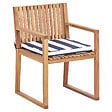 BELIANI - Lot de 8 chaises de jardin avec coussins SASSARI II Bois d'acacia certifié Bleu marine - vignette