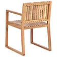 BELIANI - Lot de 8 chaises de jardin avec coussins SASSARI II Bois d'acacia certifié Bleu marine - vignette