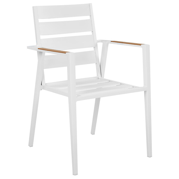BELIANI - Lot de 6 chaises de jardin avec coussins TAVIANO Métal Gris - large