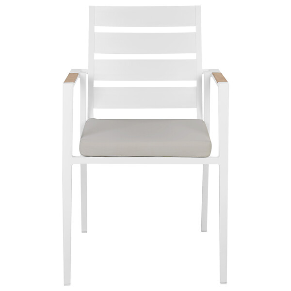 BELIANI - Lot de 6 chaises de jardin avec coussins TAVIANO Métal Gris - large