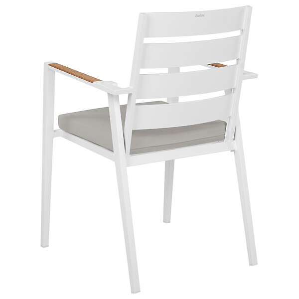BELIANI - Lot de 6 chaises de jardin avec coussins TAVIANO Métal Gris - large