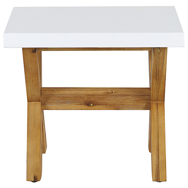 BELIANI - Tabouret de jardin OLBIA Béton Blanc - large