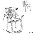 BELIANI - Lot de 4 chaises de jardin avec coussins SALENTO Métal Marron foncé - vignette