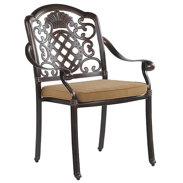 BELIANI - Lot de 4 chaises de jardin avec coussins SALENTO Métal Marron foncé - large