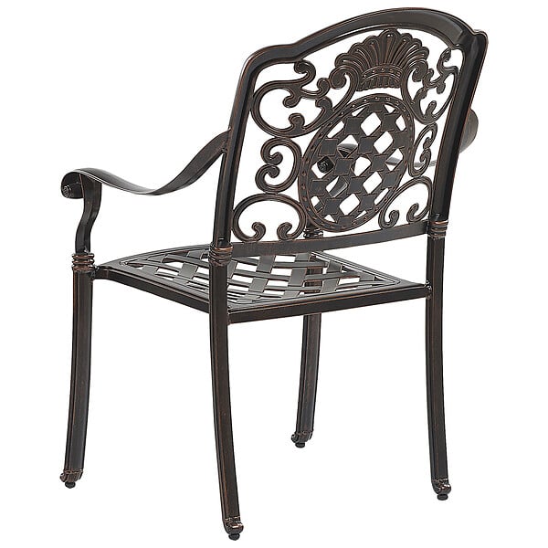 BELIANI - Lot de 4 chaises de jardin avec coussins SALENTO Métal Marron foncé - large