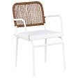 BELIANI - Lot de 8 chaises de jardin avec coussins TACENO Métal Blanc - vignette