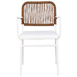 BELIANI - Lot de 8 chaises de jardin avec coussins TACENO Métal Blanc - vignette