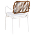 BELIANI - Lot de 8 chaises de jardin avec coussins TACENO Métal Blanc - vignette