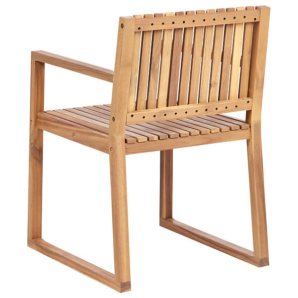 BELIANI - Lot de 8 chaises de jardin avec coussins SASSARI II Bois d'acacia certifié Bleu - large