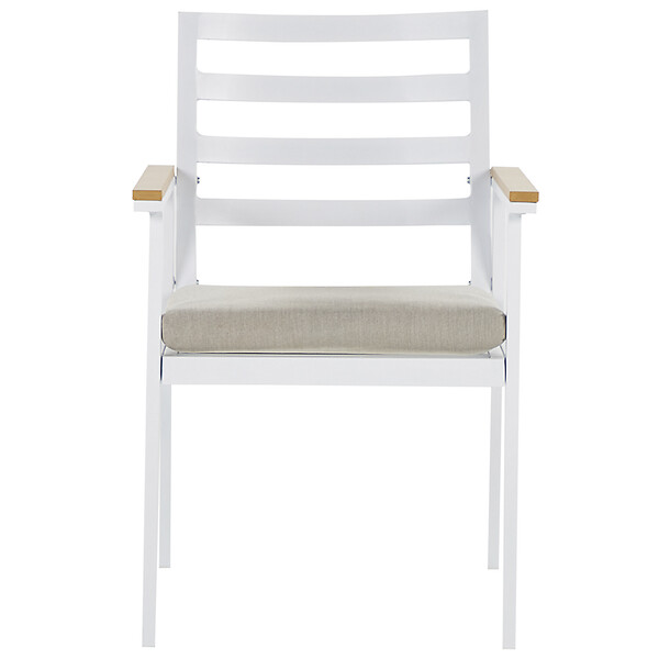 BELIANI - Lot de 4 chaises de jardin avec coussins CAVOLI Métal Beige - large