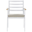 BELIANI - Lot de 4 chaises de jardin avec coussins CAVOLI Métal Beige - vignette