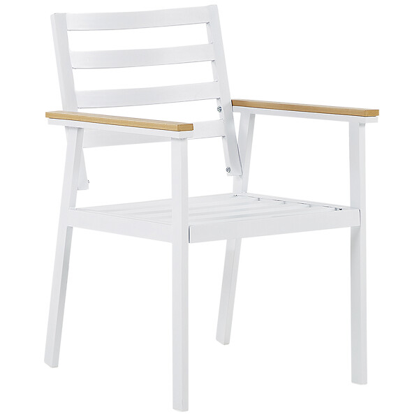 BELIANI - Lot de 4 chaises de jardin avec coussins CAVOLI Métal Beige - large