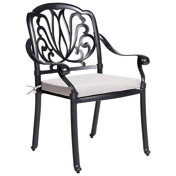 BELIANI - Lot de 4 chaises de jardin avec coussins ANCONA Métal Noir - large