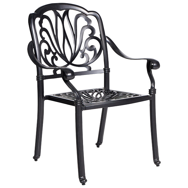 BELIANI - Lot de 4 chaises de jardin avec coussins ANCONA Métal Noir - large