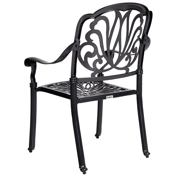BELIANI - Lot de 4 chaises de jardin avec coussins ANCONA Métal Noir - large