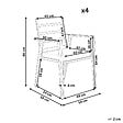 BELIANI - Lot de 4 chaises de jardin avec coussins TAVIANO Métal Gris - vignette