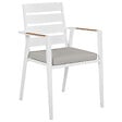 BELIANI - Lot de 4 chaises de jardin avec coussins TAVIANO Métal Gris - vignette