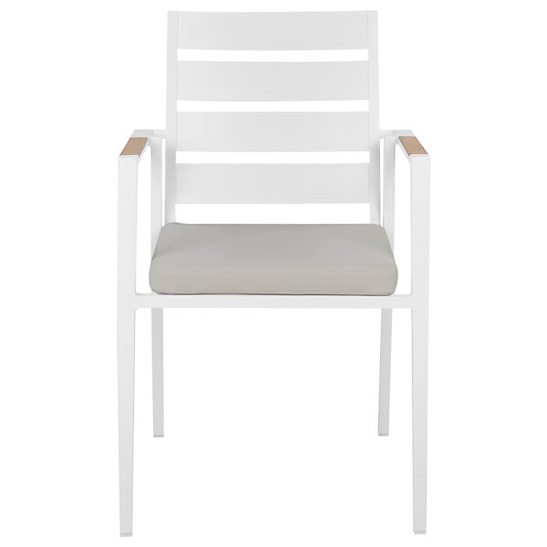 BELIANI - Lot de 4 chaises de jardin avec coussins TAVIANO Métal Gris - large