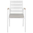 BELIANI - Lot de 4 chaises de jardin avec coussins TAVIANO Métal Gris - vignette