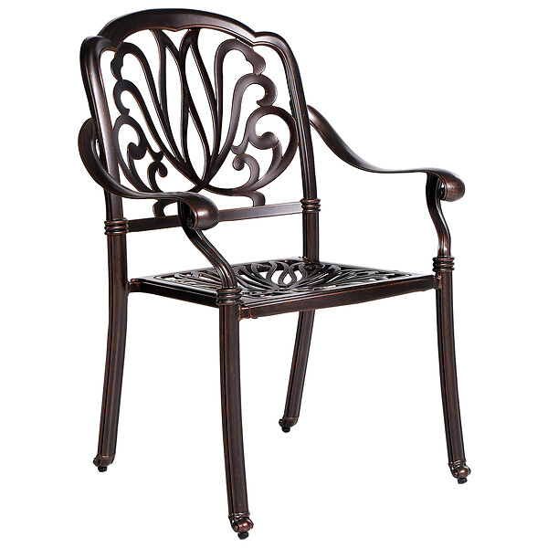 BELIANI - Lot de 4 chaises de jardin avec coussins ANCONA Métal Marron foncé - large