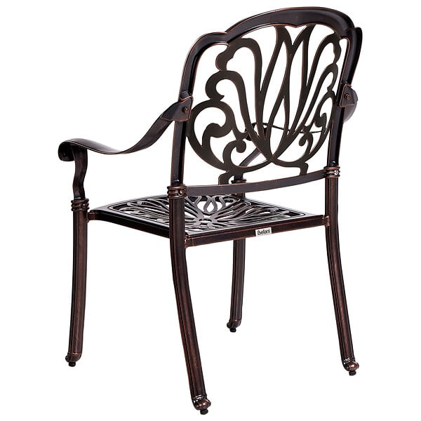 BELIANI - Lot de 4 chaises de jardin avec coussins ANCONA Métal Marron foncé - large